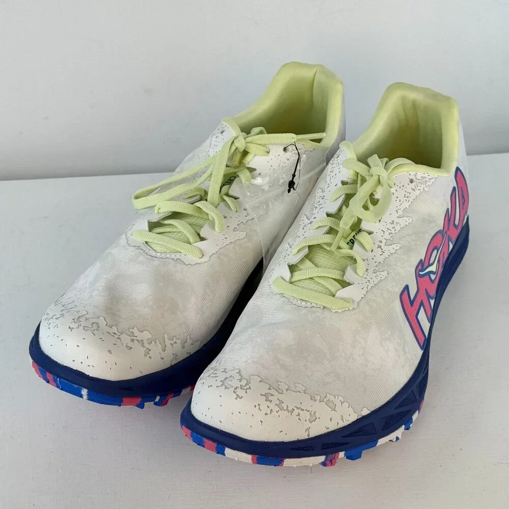 M 11, W 12.5 - HOKA Crescendo XC Cross Country Shoes - White/Blueberry